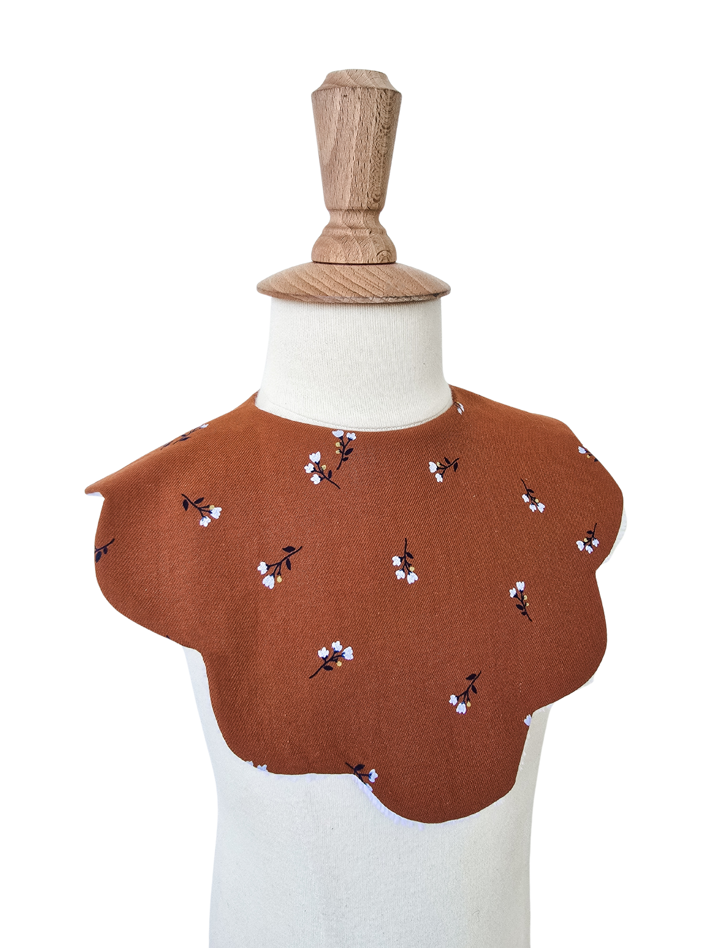 Bavoir fleuri terracotta