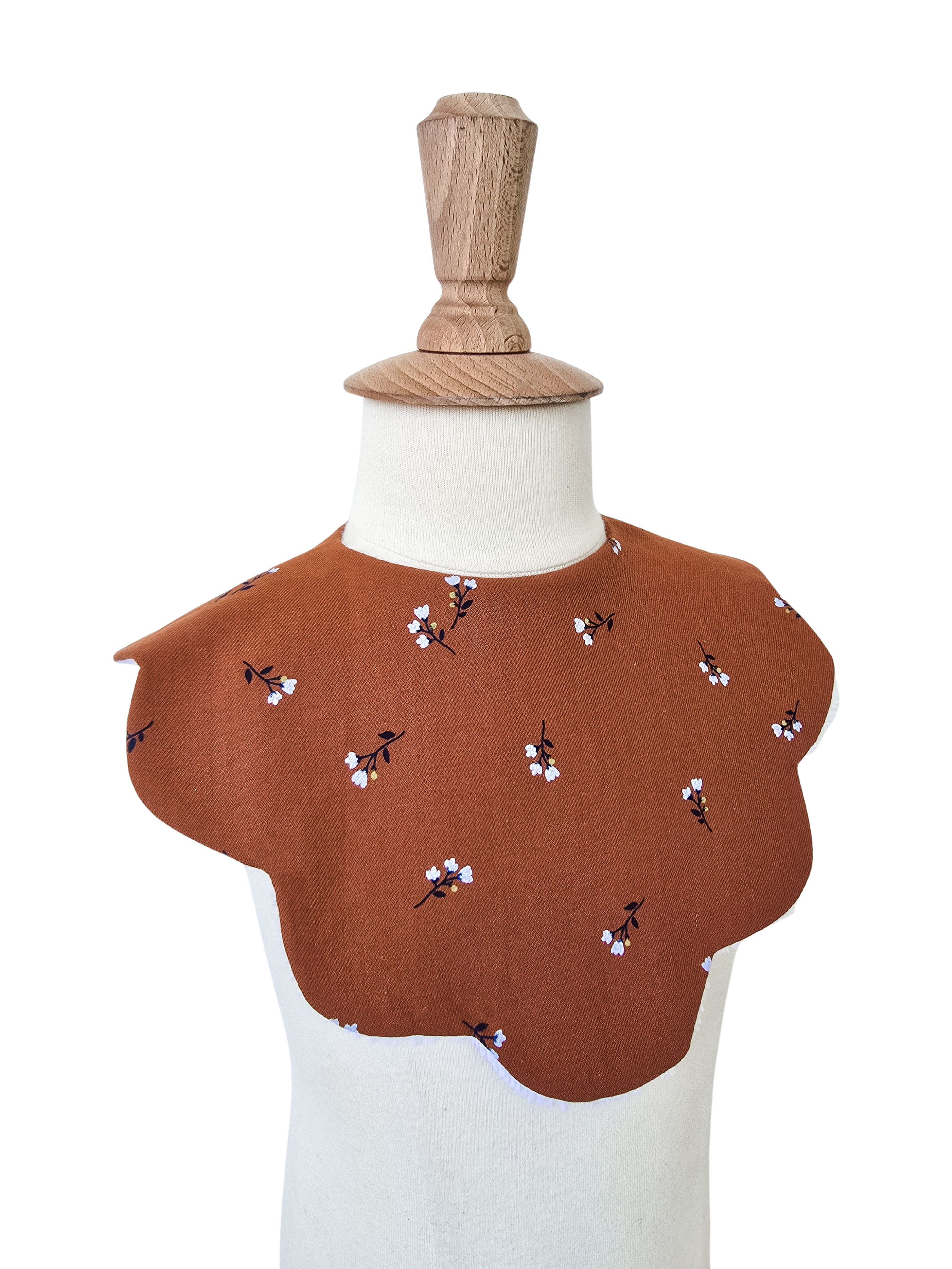 Bavoir fleuri terracotta