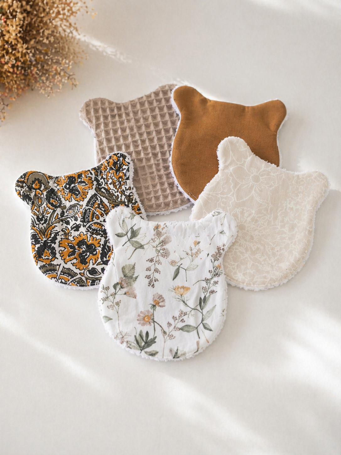Lot de 5 lingettes Lavables Ourson