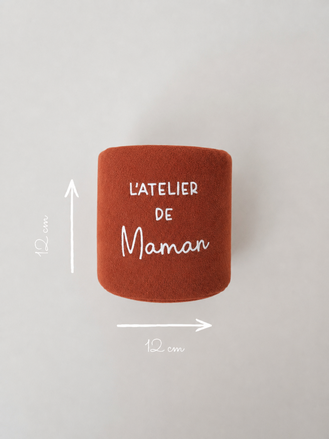 Pot à crayons personnalisé en suédine - Terracotta